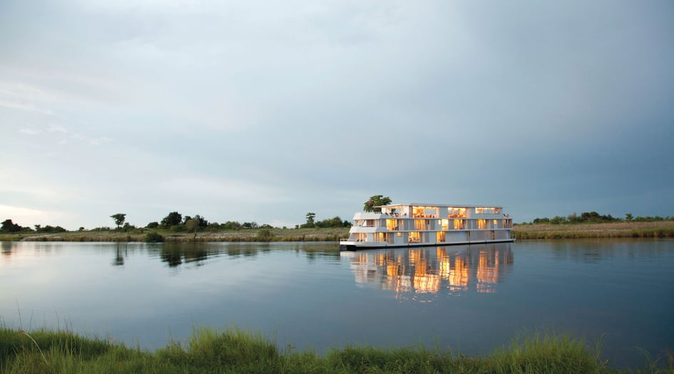 Zambezi Queen river cruise ship on the Chobe River