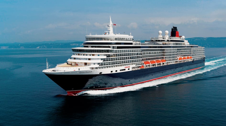 Cunard's Queen Elizabeth cruise ship at sea