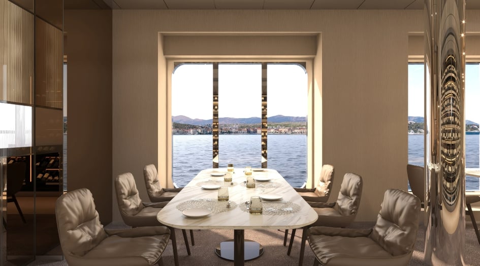 Rendering of Elements restaurant on board Scenic Ikon