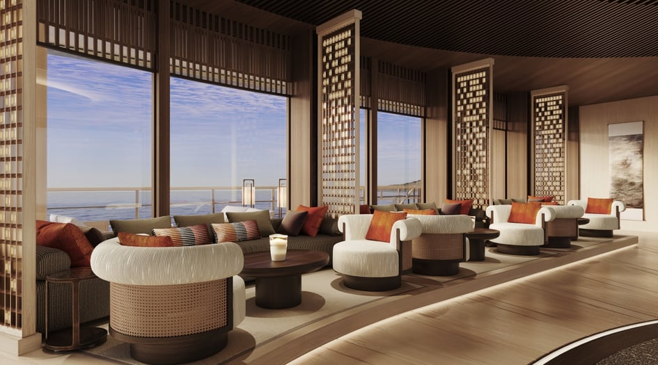 Rendering of Jazz Bar on Aman at Sea's yacht Amangati