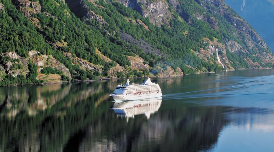 Regent Seven Seas Voyager in Geirangerfjord, Norway