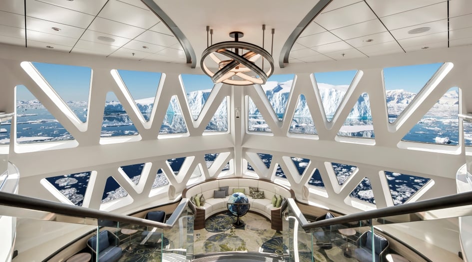 Atrium on board AE Expeditions' ship Douglas Mawson