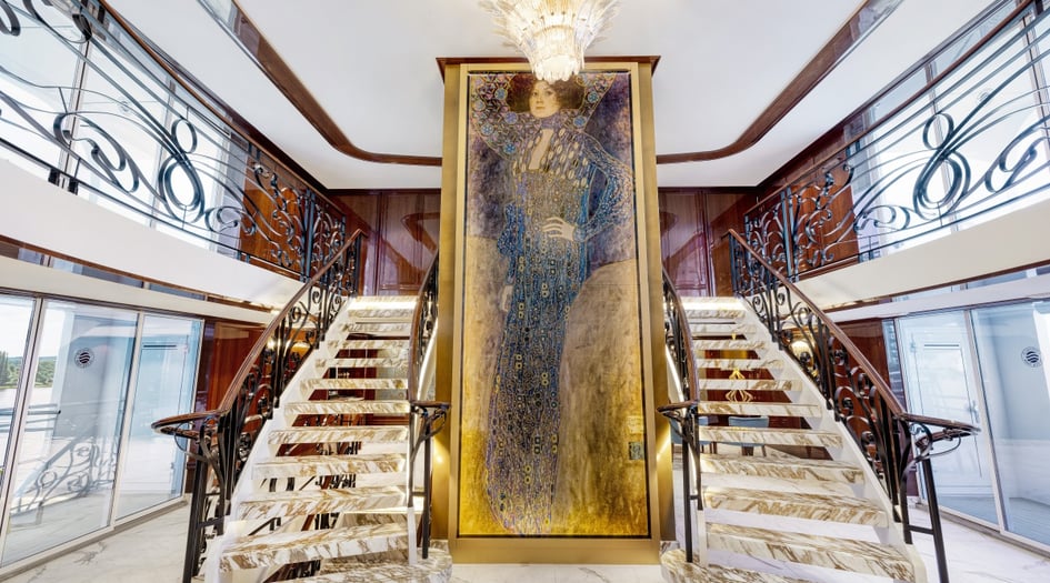 Lobby on board S.S. Emilie