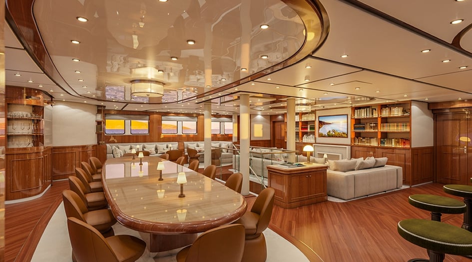 Main Saloon on Aqua Expeditions' Seychelles yacht, Aqua Lares