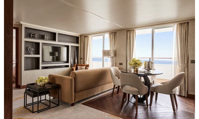 Living and Dining Room, Crystal Serenity, Junior Penthouse Suite